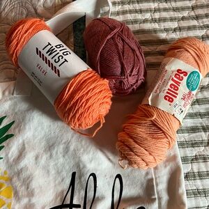 Big Twist and Sayelle Yarn Bundle - Orange and Purple